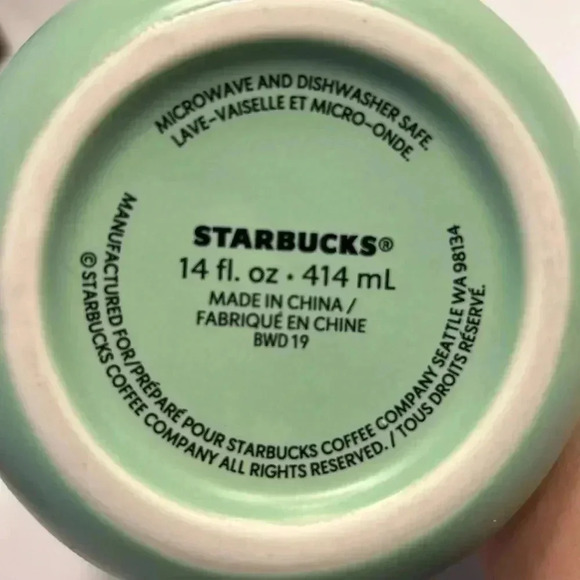 Starbucks mint green with apples design mug teachers 14 fl oz - Picture 3 of 6